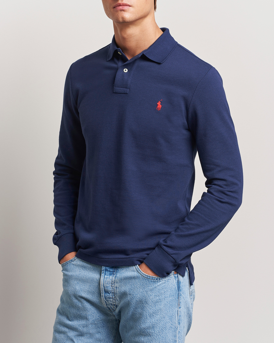 Herre | Afdelinger | Polo Ralph Lauren | Slim Fit Long Sleeve Polo Newport Navy