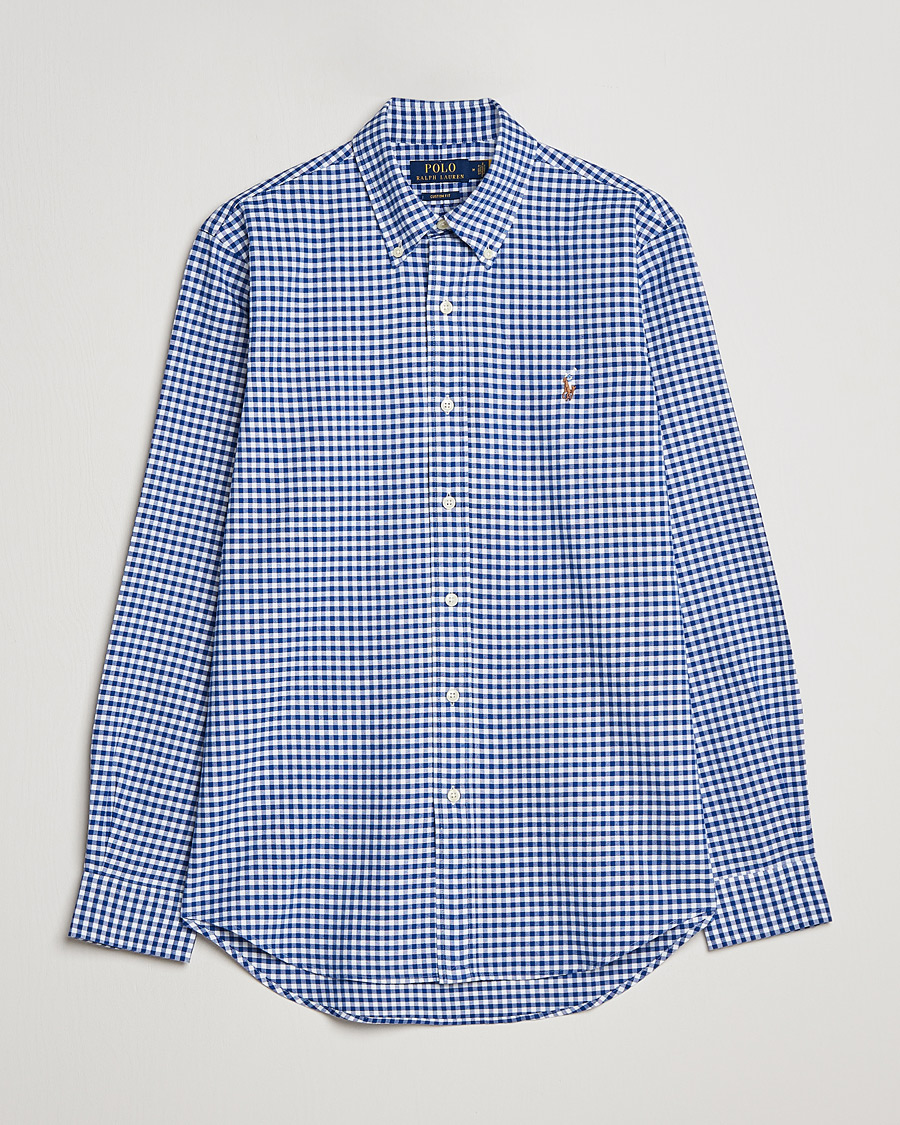 Herre | Skjorter | Polo Ralph Lauren | Custom Fit Oxford Gingham Shirt Blue/White