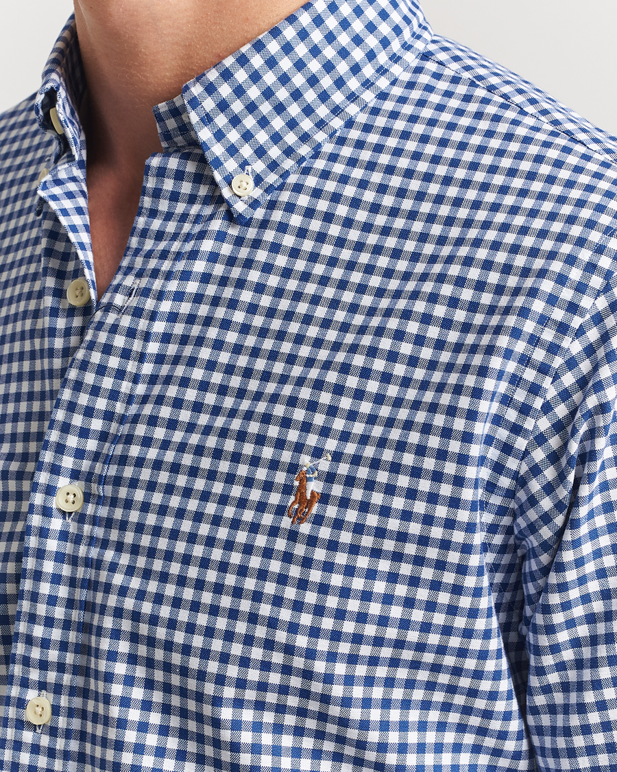 Herre | Skjorter | Polo Ralph Lauren | Custom Fit Oxford Gingham Shirt Blue/White