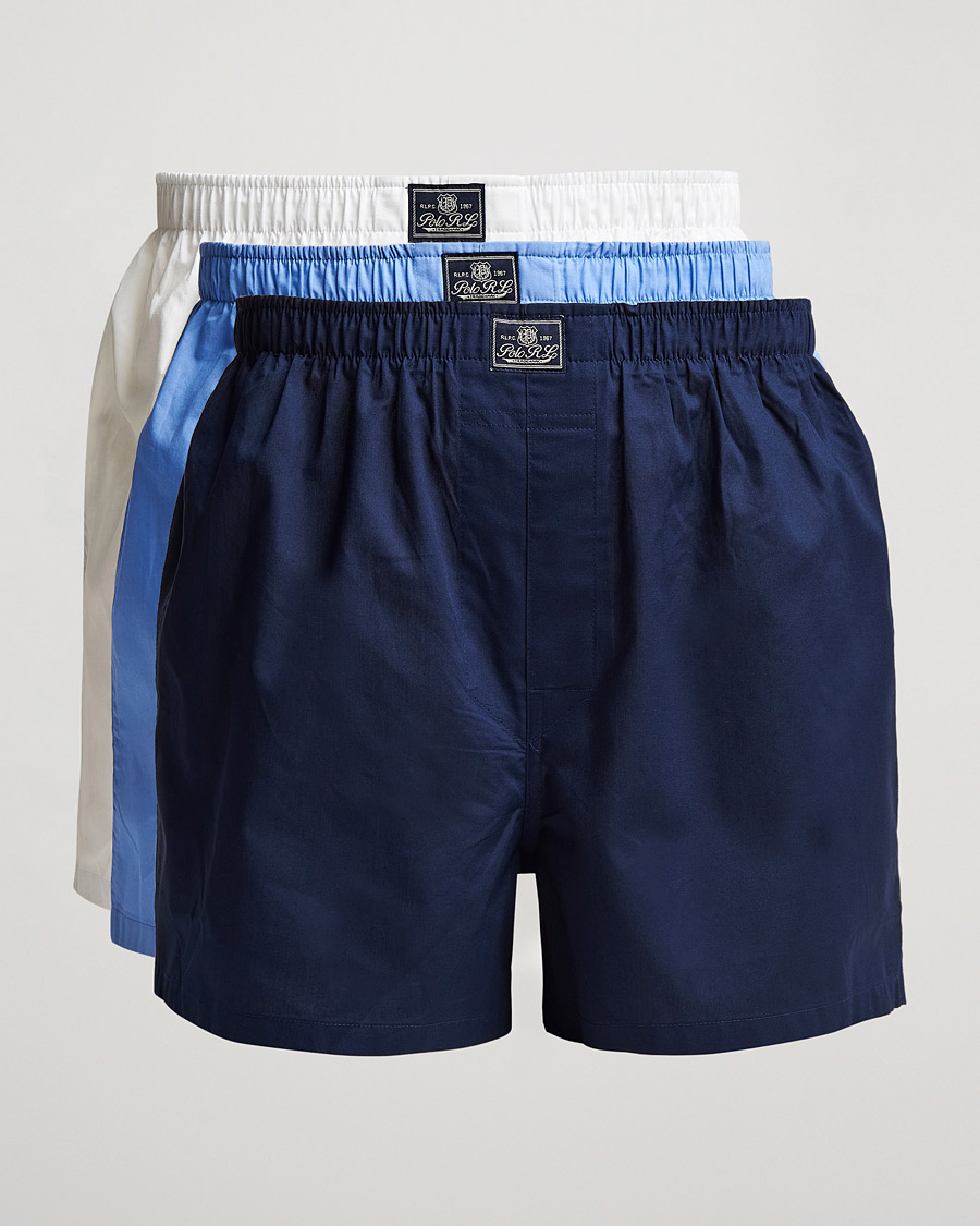 Herre | Undertøj | Polo Ralph Lauren | 3-Pack Woven Boxer White/Blue/Navy