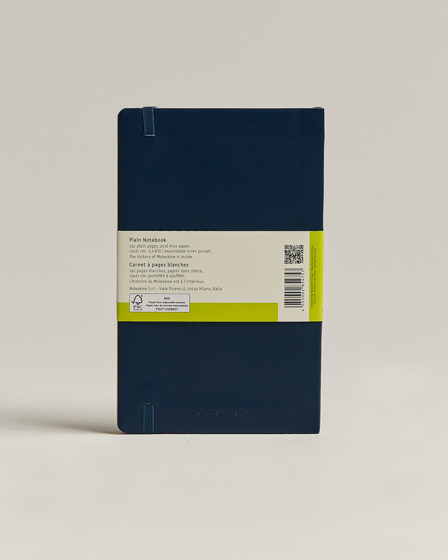 Herre | Livsstil | Moleskine | Plain Soft Notebook Large Sapphire Blue