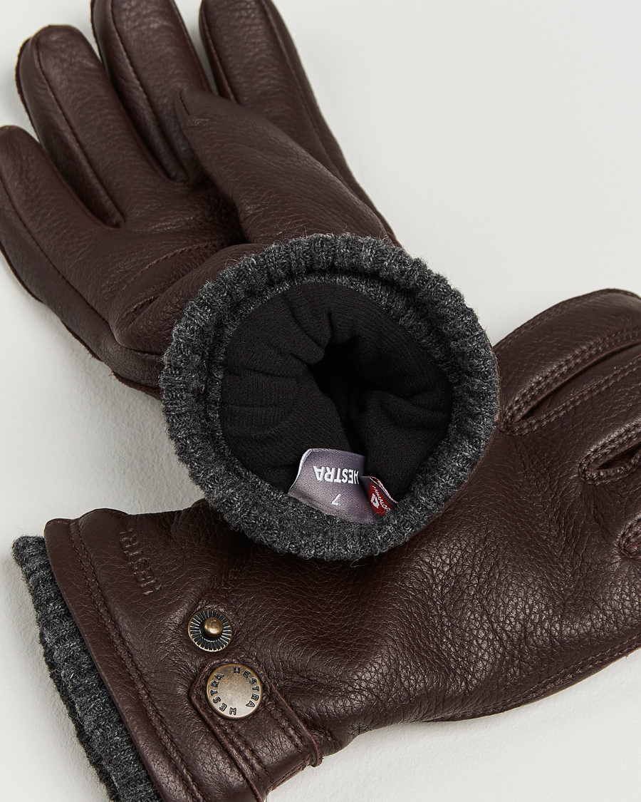 Herre | Handsker | Hestra | Utsjö Fleece Lined Buckle Elkskin Glove Espresso