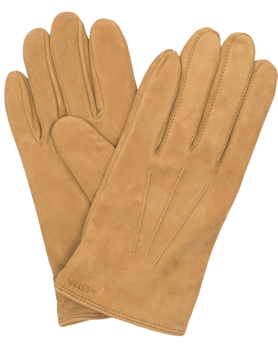 Herre | Hestra Robert Lambsuede Wool Lined Buckle Glove Camel | Hestra | Robert Lambsuede Wool Lined Buckle Glove Camel