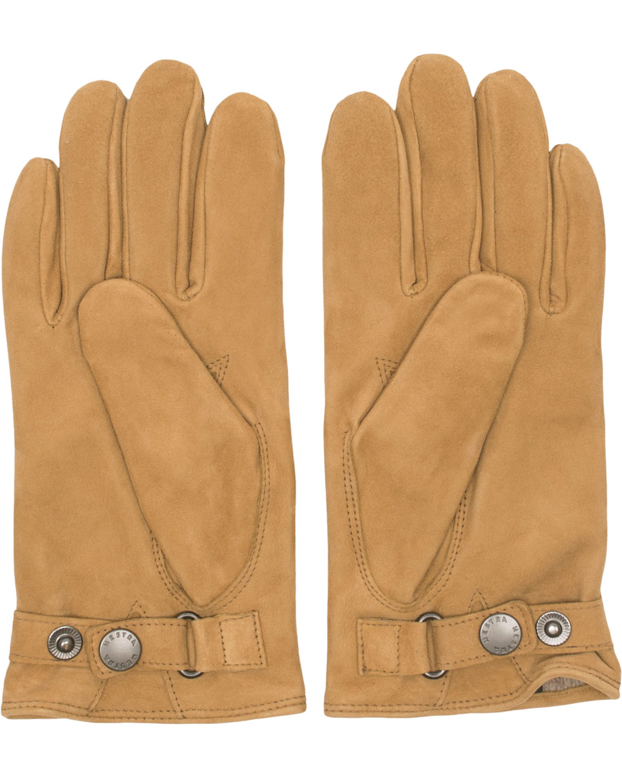 Herre | Hestra Robert Lambsuede Wool Lined Buckle Glove Camel | Hestra | Robert Lambsuede Wool Lined Buckle Glove Camel