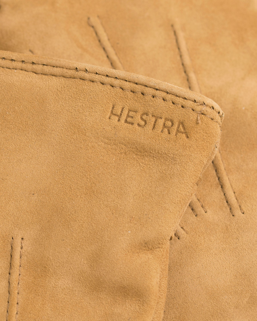 Herre | Hestra Robert Lambsuede Wool Lined Buckle Glove Camel | Hestra | Robert Lambsuede Wool Lined Buckle Glove Camel