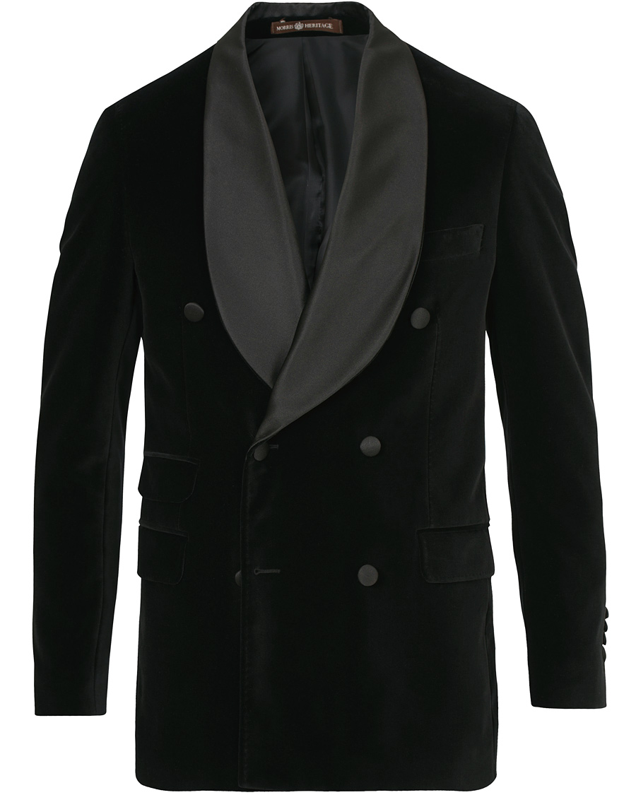 Herre | Blazere & jakker | Morris Heritage | Tuxedo Velvet Shawl Collar Double Breasted Blazer Black
