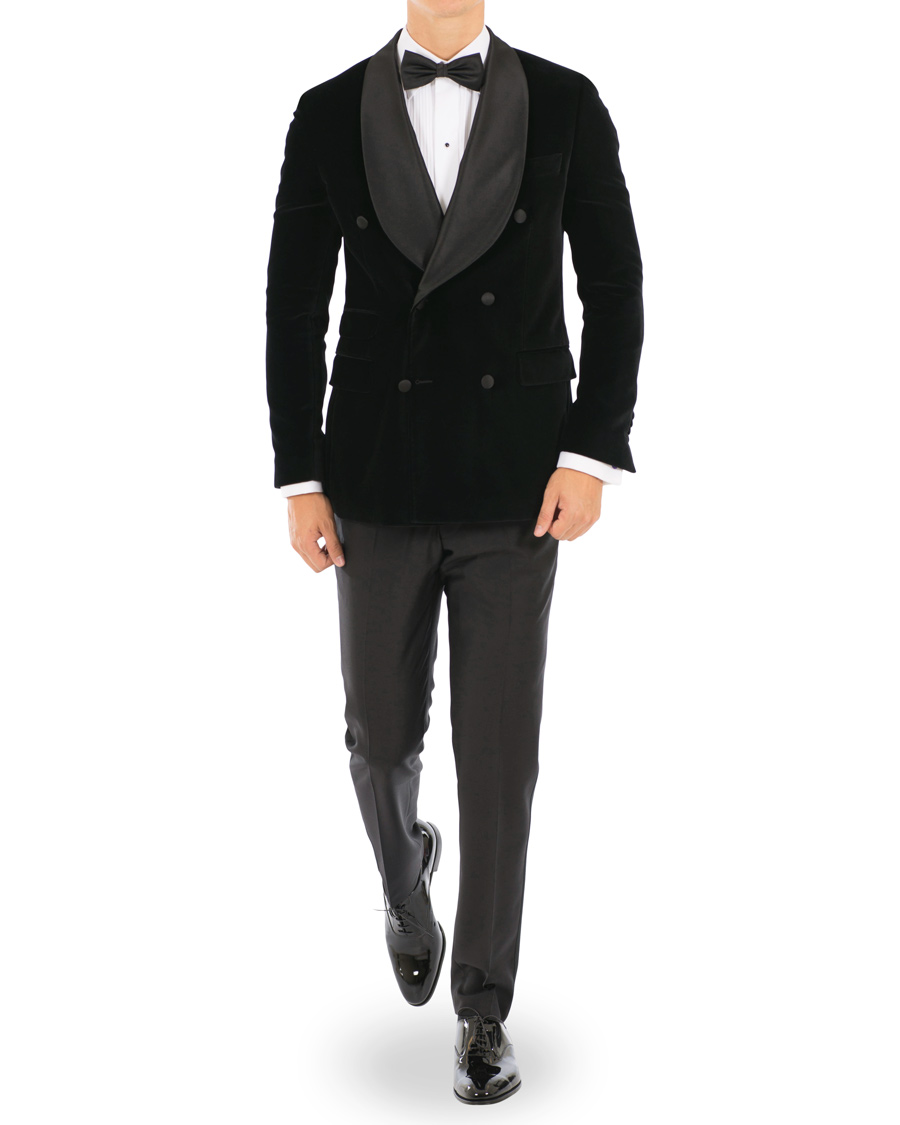 Herre | Blazere & jakker | Morris Heritage | Tuxedo Velvet Shawl Collar Double Breasted Blazer Black