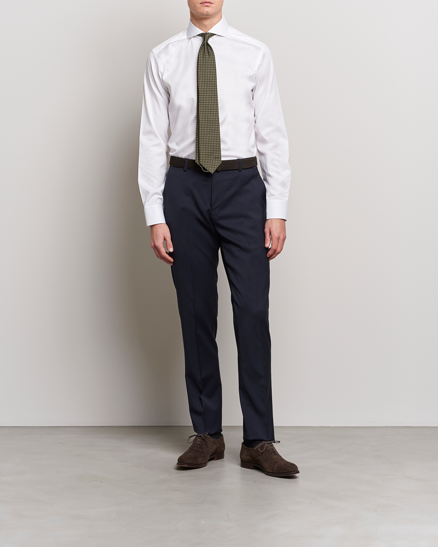Herre | Businessskjorter | Eton | Slim Fit Twill Cut Away Shirt White
