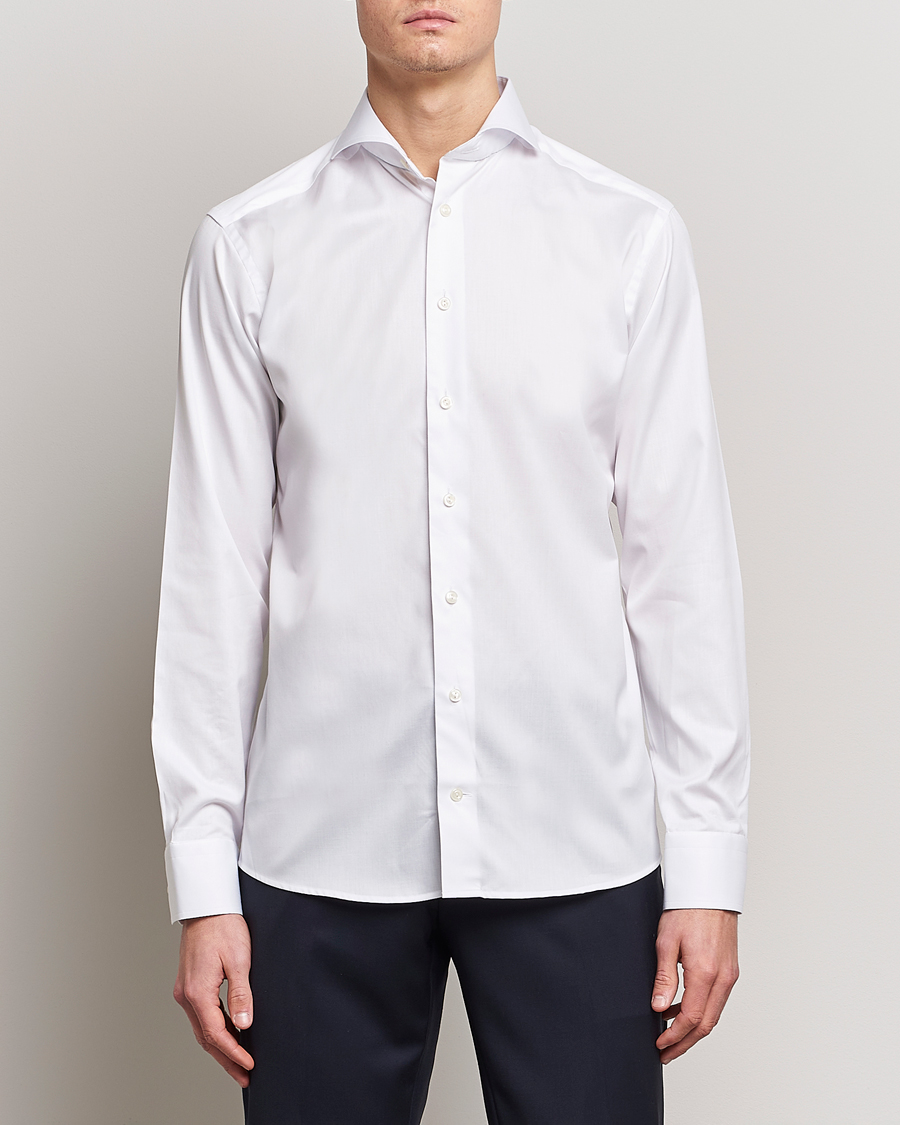 Herre | Skjorter | Eton | Slim Fit Twill Cut Away Shirt White