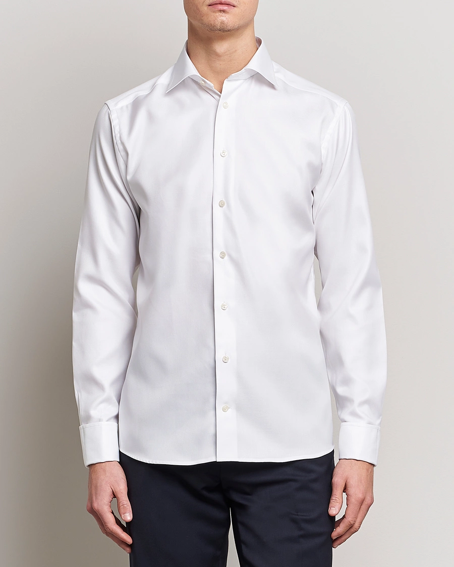 Herre | Fejr nytåret med stil | Eton | Slim Fit Twill Double Cuff Shirt White
