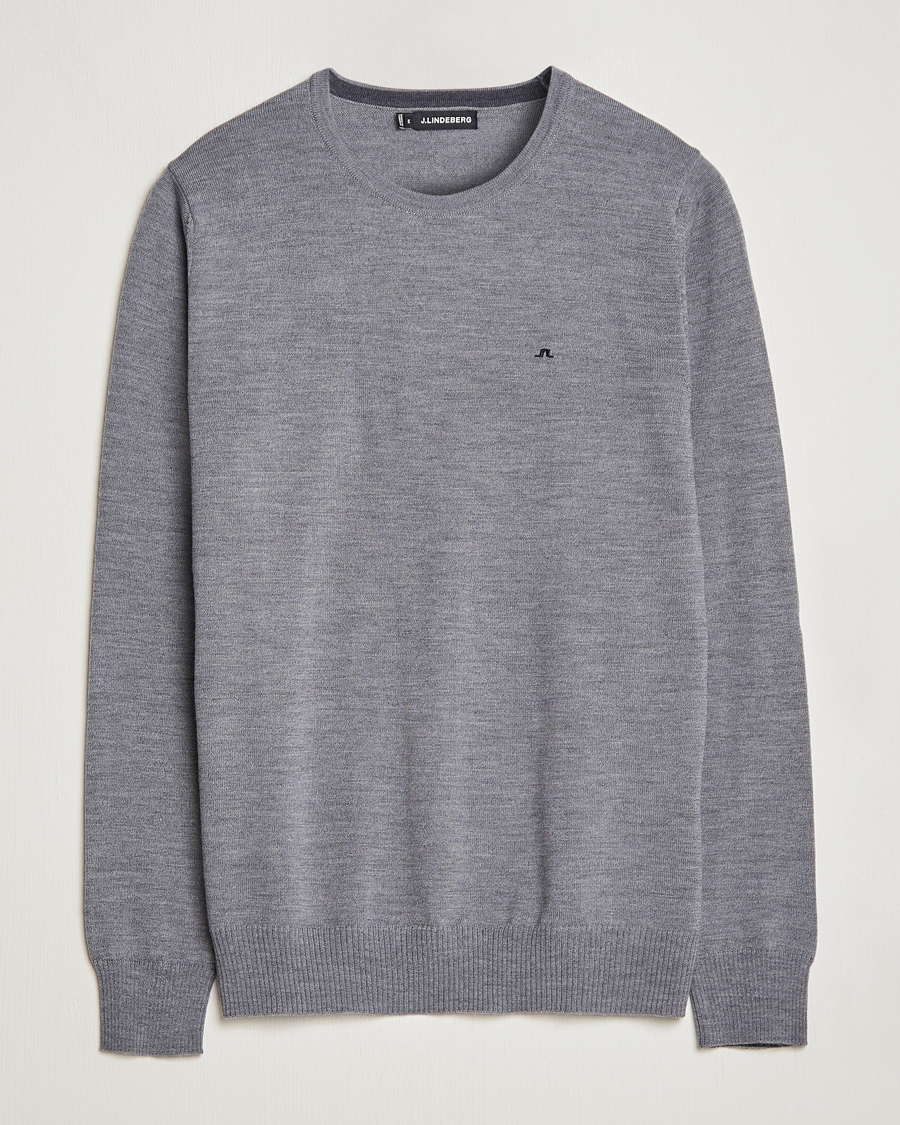 Herre |  | J.Lindeberg | Lyle True Merino Crew Neck Pullover Grey