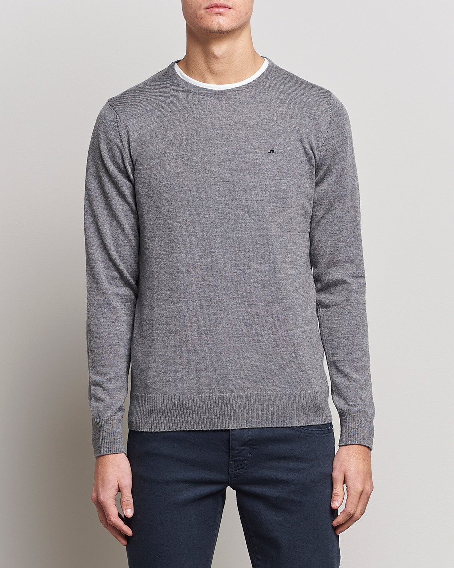 Herre | Trøjer | J.Lindeberg | Lyle True Merino Crew Neck Pullover Grey