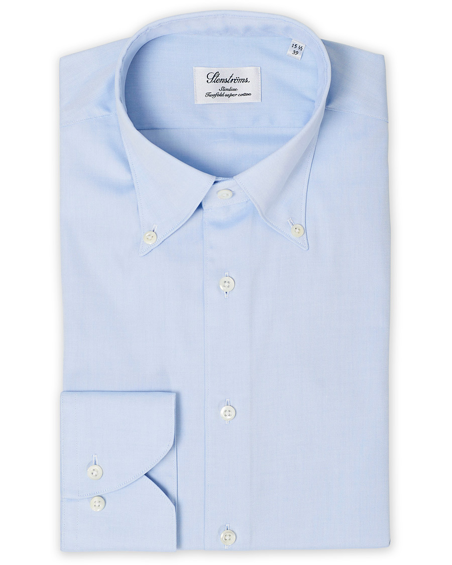 Herre | Skjorter | Stenströms | Slimline Button Down Shirt Light Blue