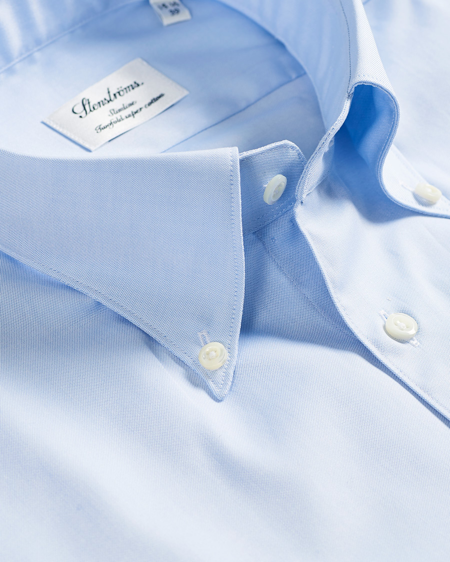 Herre | Skjorter | Stenströms | Slimline Button Down Shirt Light Blue