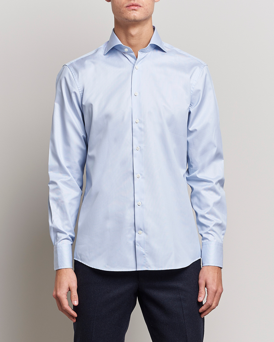 Herre | Formelle | Stenströms | Fitted Body Thin Stripe Shirt White/Blue