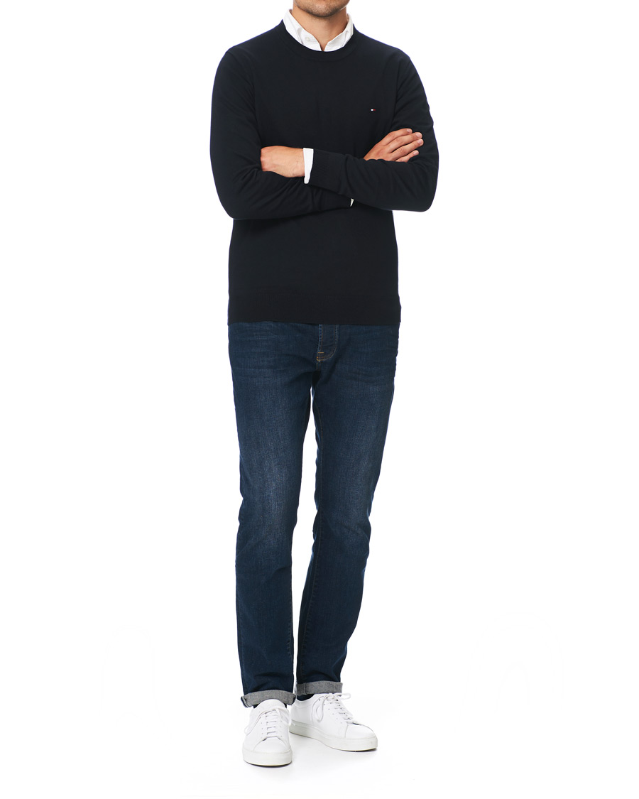 Herre | Trøjer | Tommy Hilfiger | Cotton/Silk Crew Neck Pullover Sky Captain