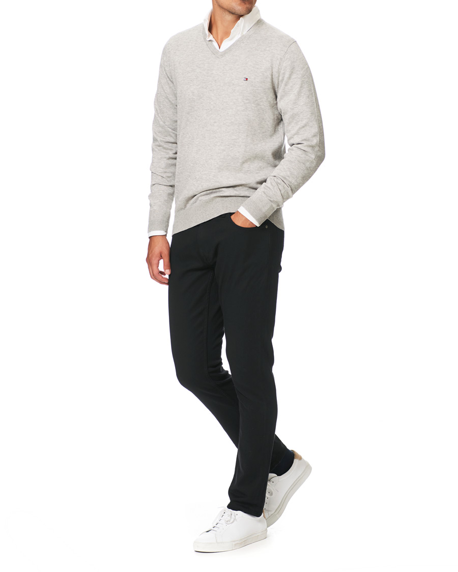 Herre | Trøjer | Tommy Hilfiger | Cotton/Silk V-Neck Pullover Cloud Heather