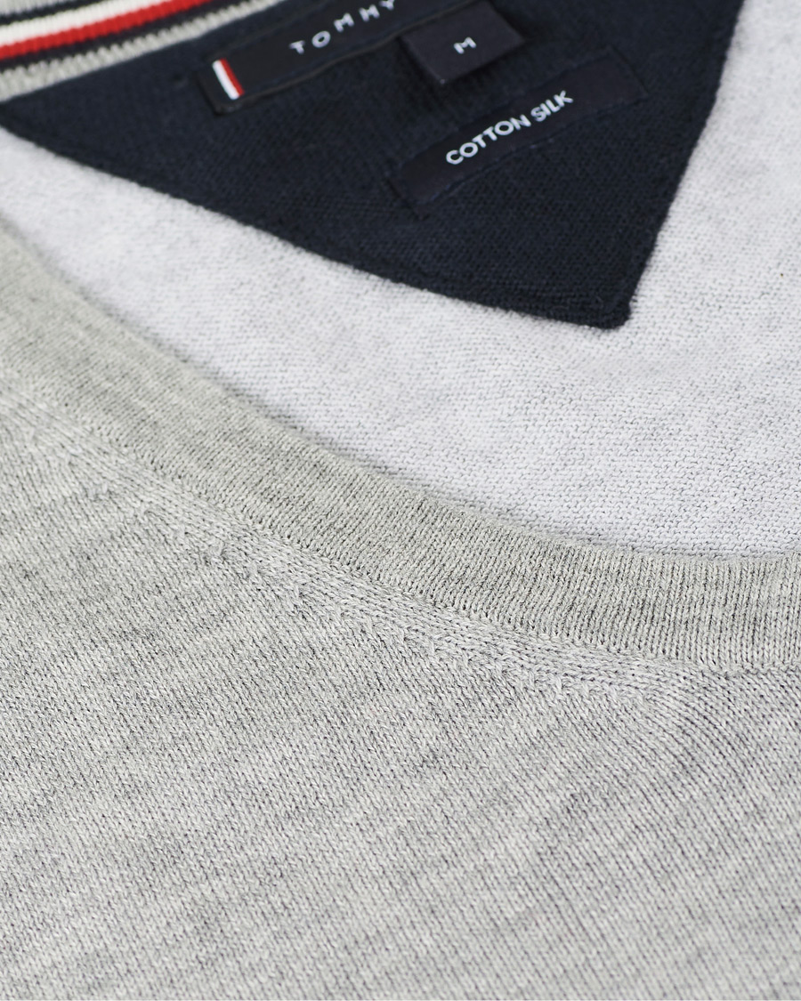 Herre | Trøjer | Tommy Hilfiger | Cotton/Silk V-Neck Pullover Cloud Heather