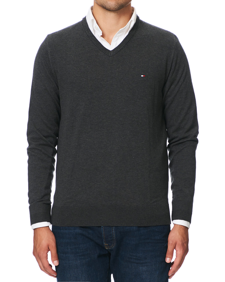 Tommy hilfiger cotton sale silk v neck