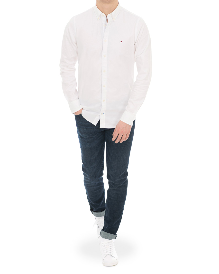 Herre | Skjorter | Tommy Hilfiger | Slim Fit Stretch Oxford Shirt Bright White