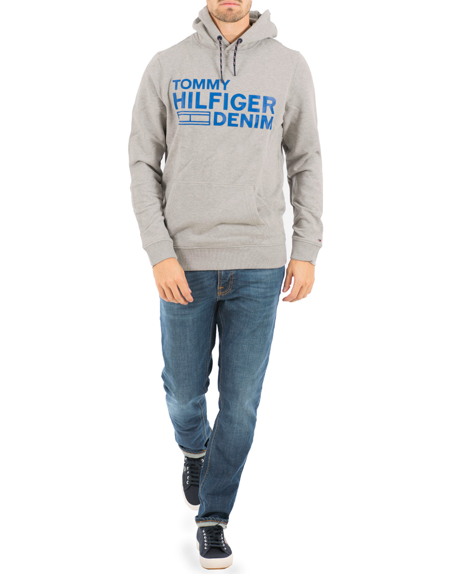 Herre | Trøjer | Tommy Hilfiger Denim | Branded Logo Hoodie Grey