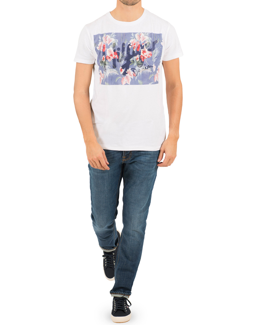 Herre | T-Shirts | Tommy Hilfiger Denim | Logo Crew Neck Tee White