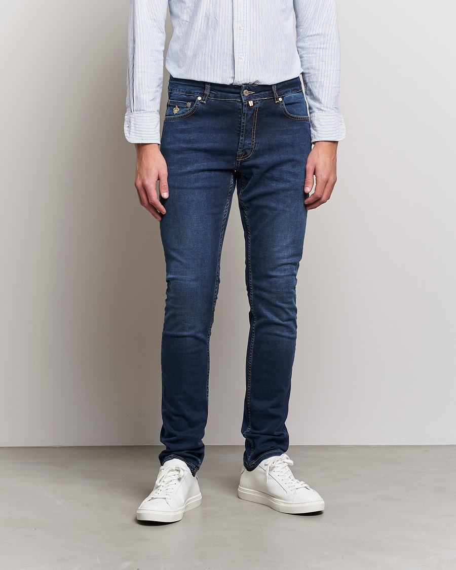 Herre | Tapered fit | Morris | Steve Satin Jeans Dark Wash