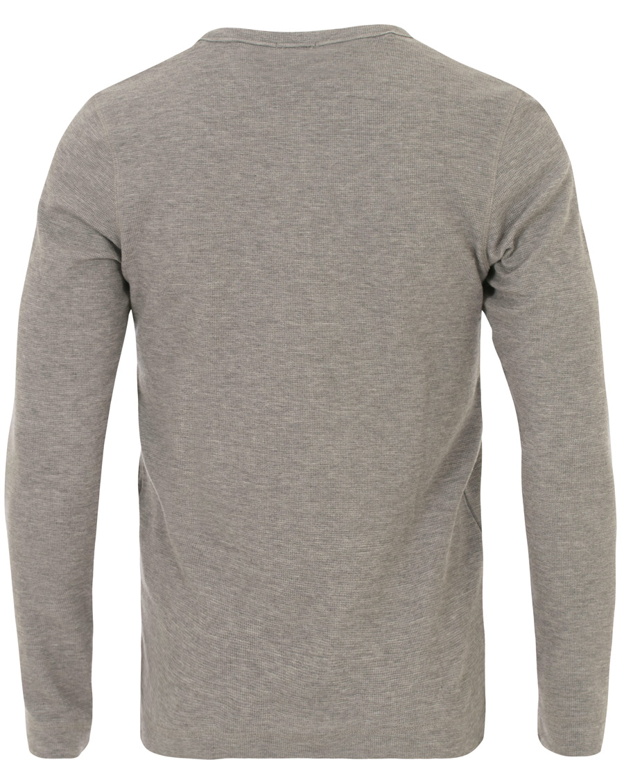Herre | Trøjer | BOSS ORANGE | BOSS Casual Trix Fine Heather Waffle Henley Mid Grey Melange