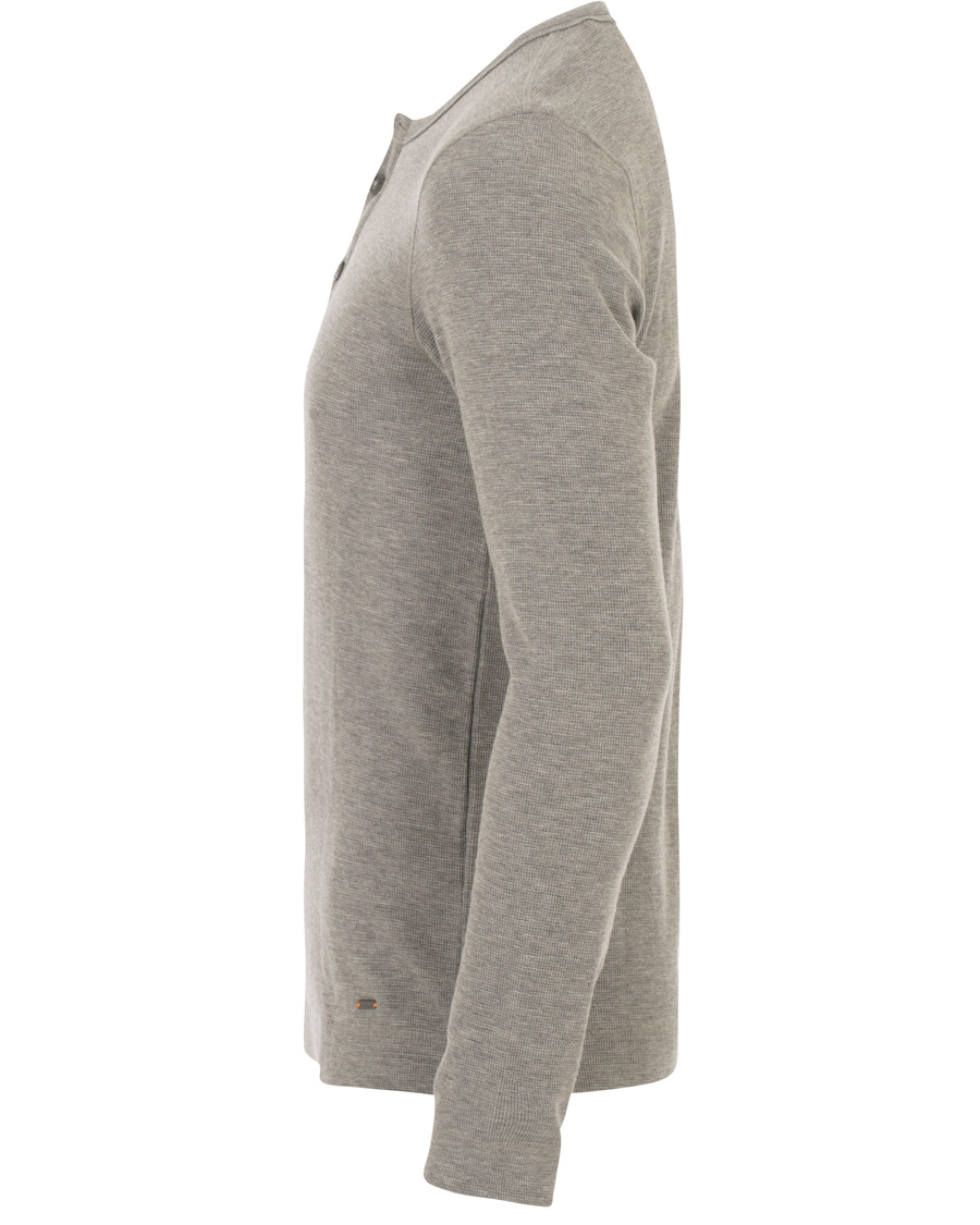 Herre | Trøjer | BOSS ORANGE | BOSS Casual Trix Fine Heather Waffle Henley Mid Grey Melange
