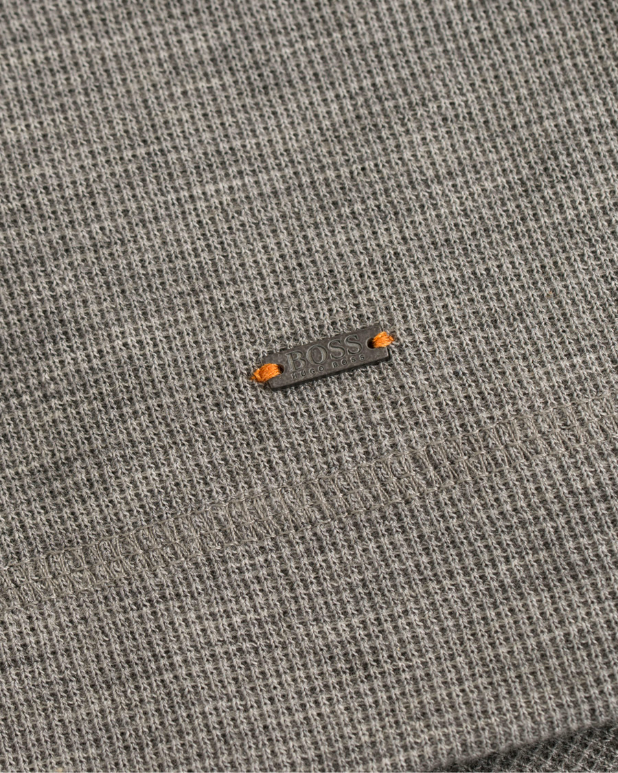 Herre | Trøjer | BOSS ORANGE | BOSS Casual Trix Fine Heather Waffle Henley Mid Grey Melange
