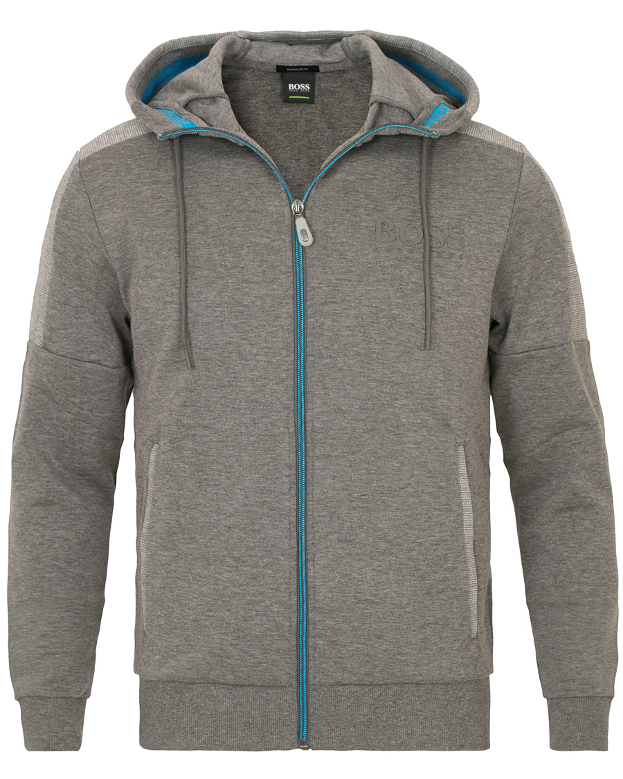 Herre | Trøjer | BOSS GREEN | BOSS Athleisure Saggy Full Zip Hoodie Mid Grey Melange