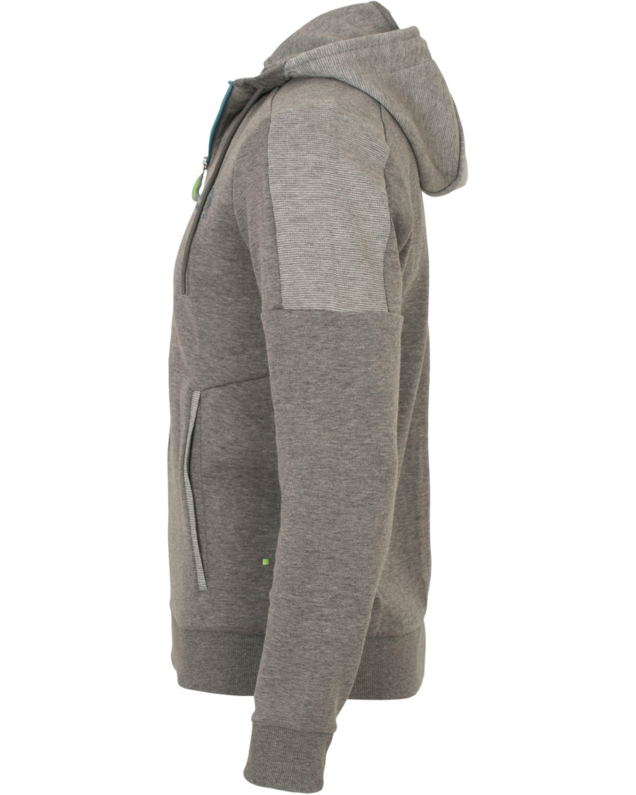 Herre | Trøjer | BOSS GREEN | BOSS Athleisure Saggy Full Zip Hoodie Mid Grey Melange