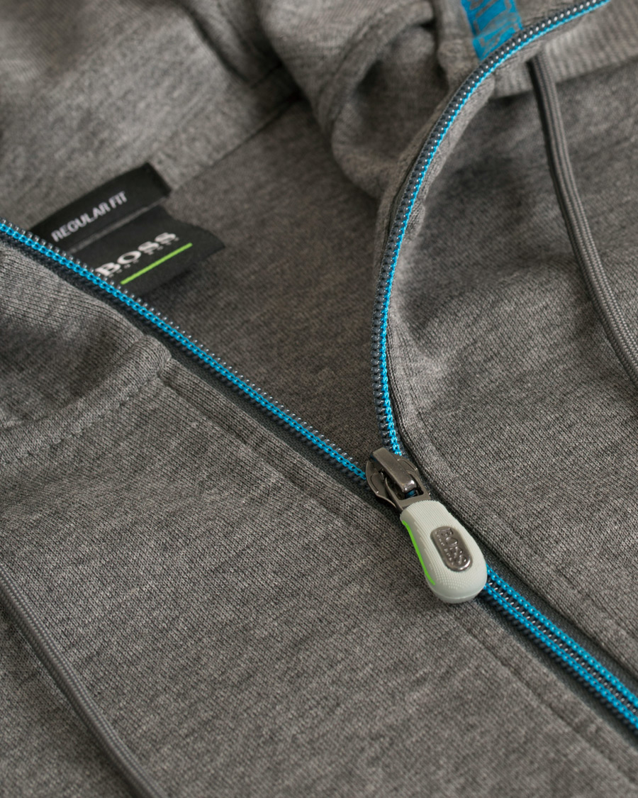 Herre | Trøjer | BOSS GREEN | BOSS Athleisure Saggy Full Zip Hoodie Mid Grey Melange