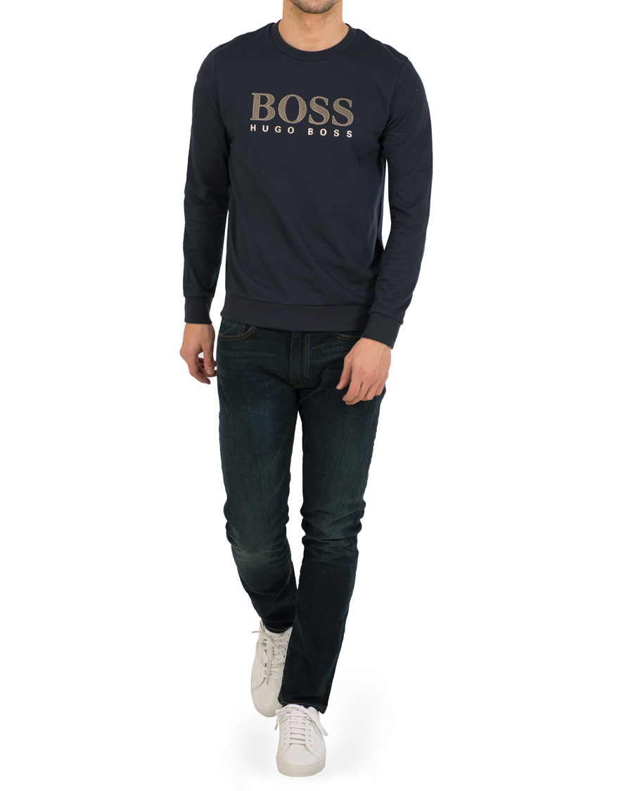Herre | Trøjer | BOSS BLACK | BOSS Tracksuit Logo Sweatshirt Navy
