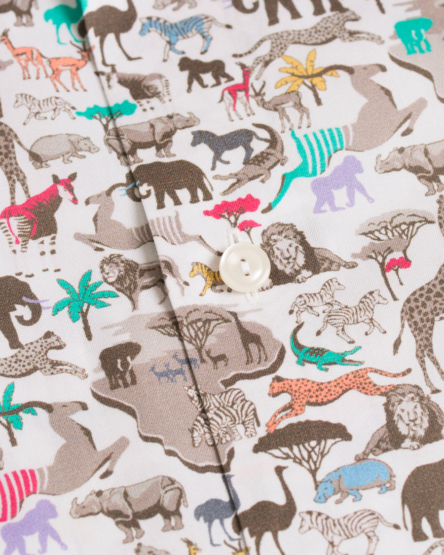 Herre | Skjorter | Eton | Slim Fit Printed Animals Shirt White