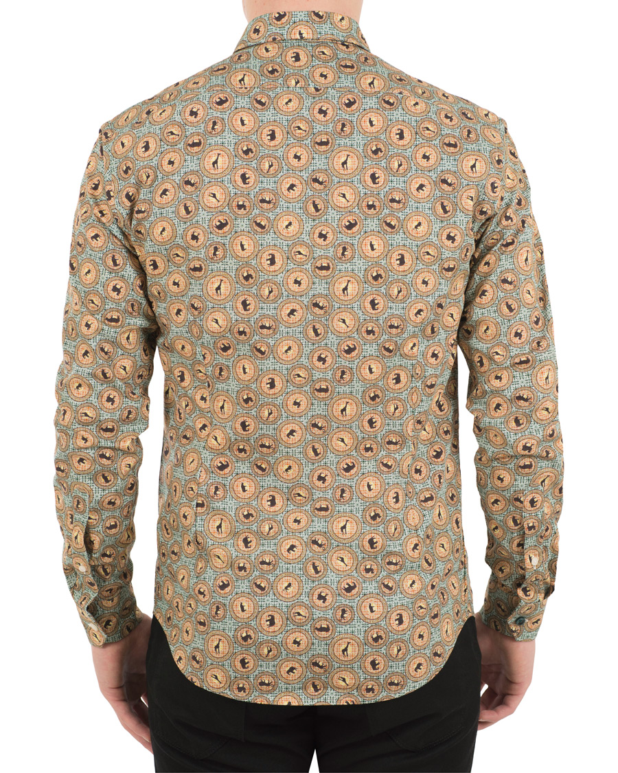 Herre | Skjorter | Eton | Slim Fit Printed Safari Shirt Green