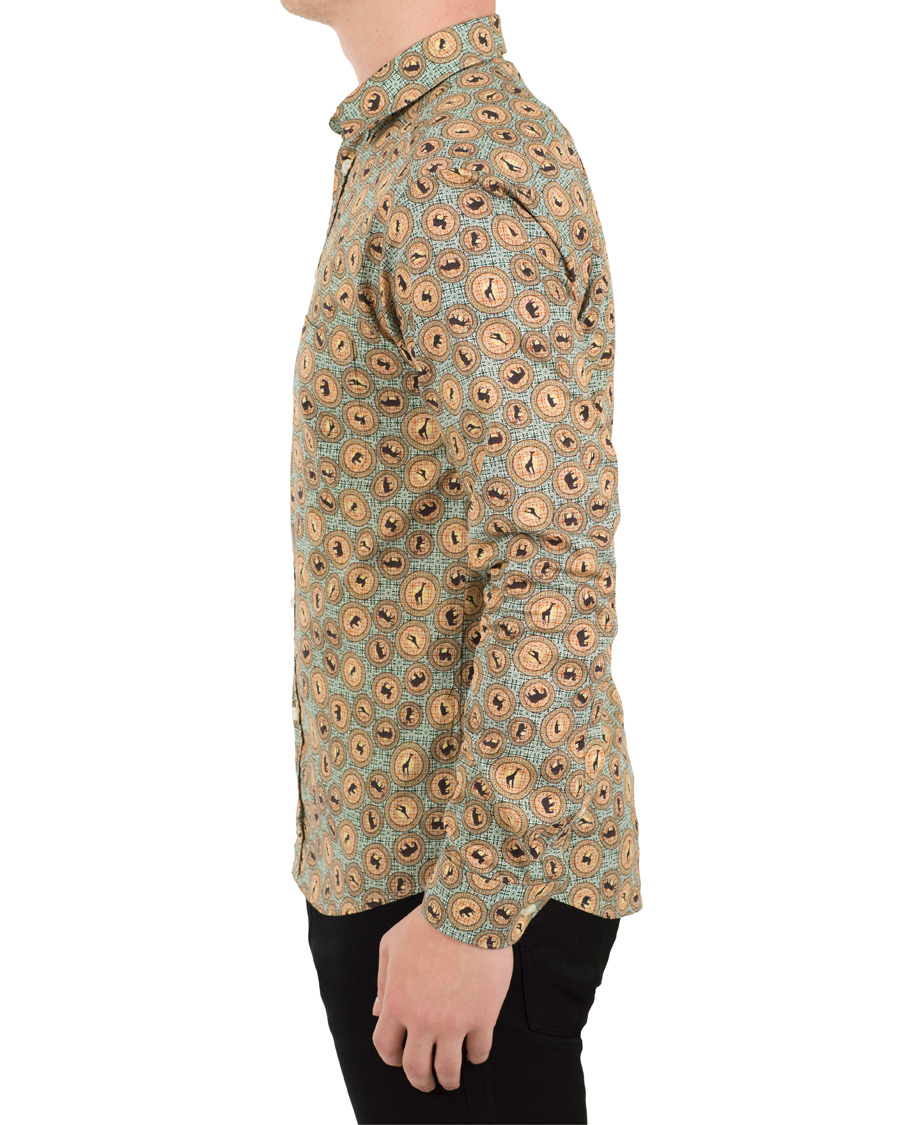 Herre | Skjorter | Eton | Slim Fit Printed Safari Shirt Green