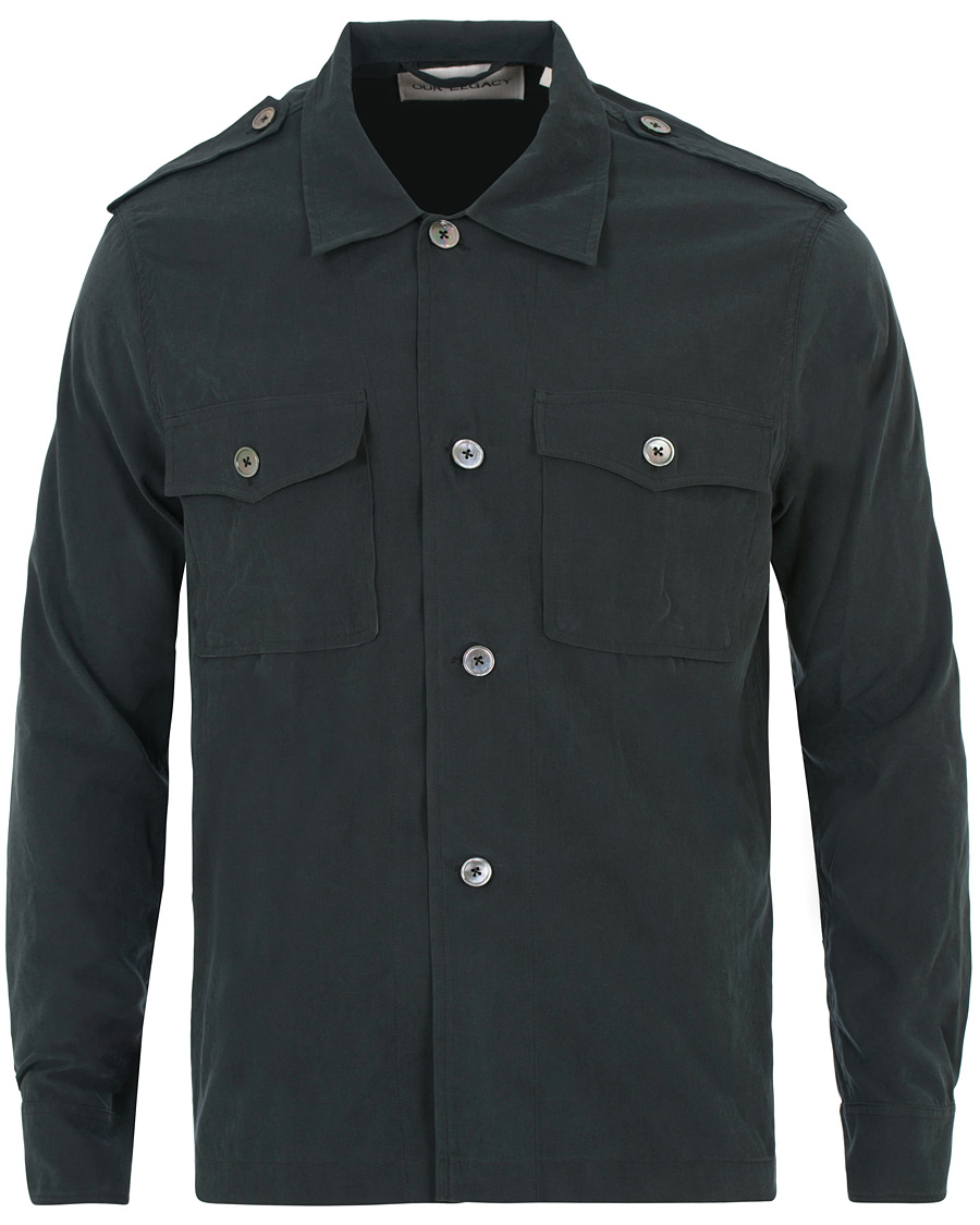 Herre | Skjorter | Our Legacy | Casual Military Shirt Black Tech Cupro