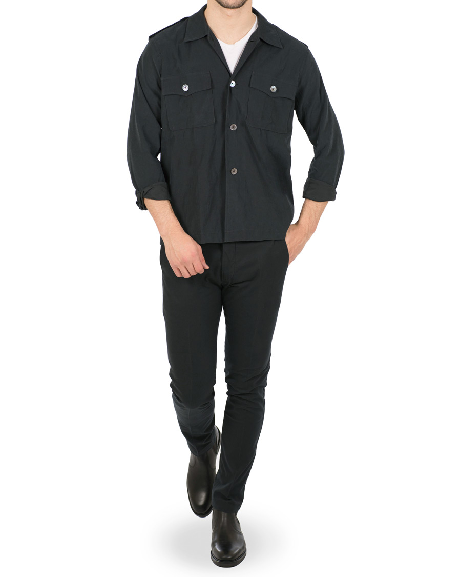 Herre | Skjorter | Our Legacy | Casual Military Shirt Black Tech Cupro