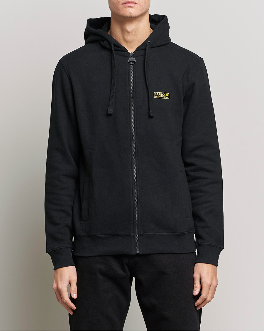 Herre | Best of British | Barbour International | Essential Full Zip Hoodie Black