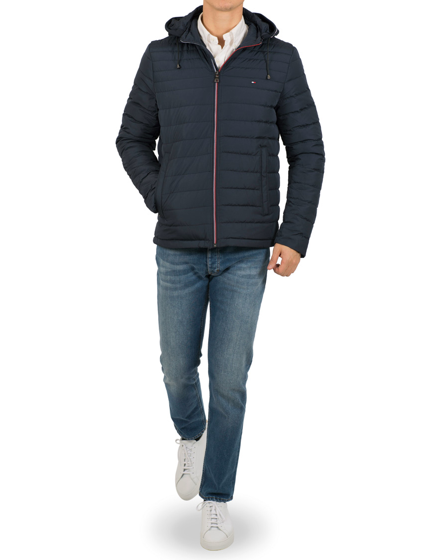 Tommy Lathan Detach Hooded Down Jacket Sky Captain - CareOfCarl.dk