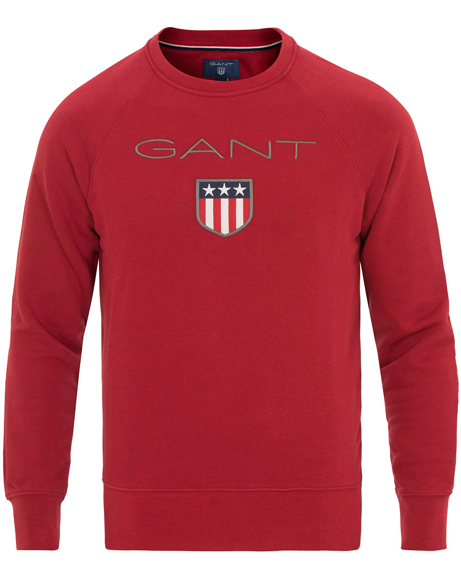 Herre | Trøjer | GANT | Shield Crew Neck Sweat Dark Red