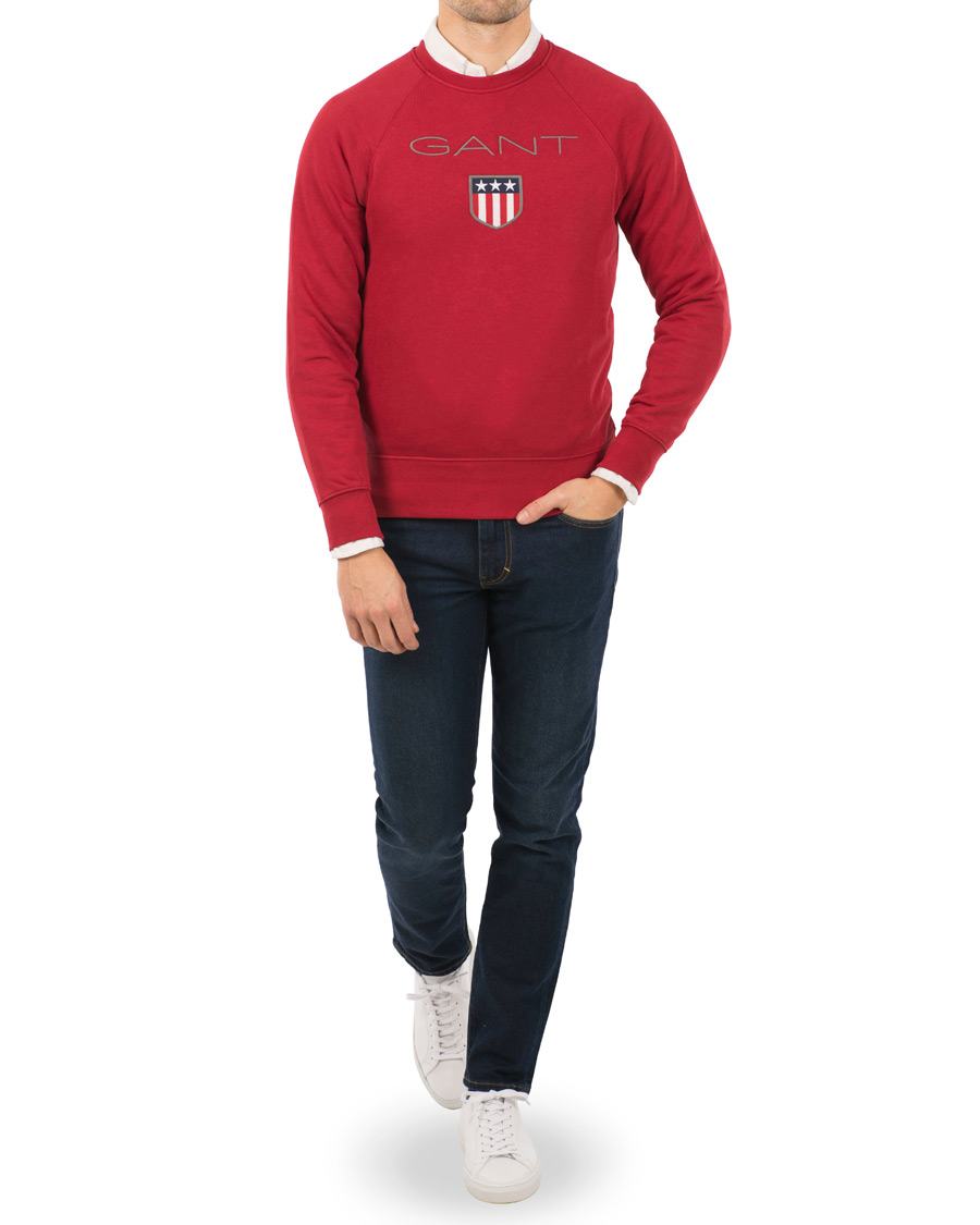 Herre | Trøjer | GANT | Shield Crew Neck Sweat Dark Red