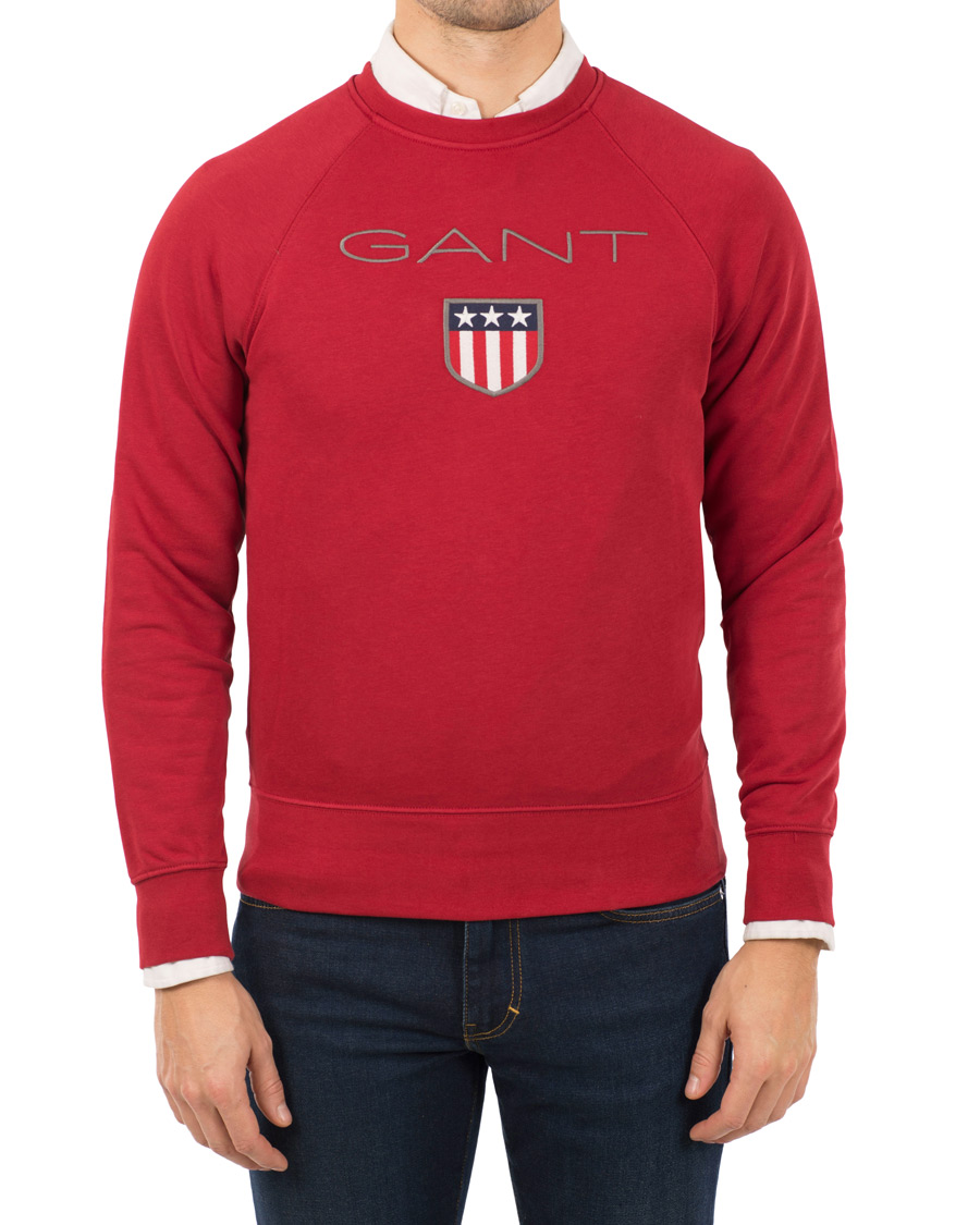 Herre | Trøjer | GANT | Shield Crew Neck Sweat Dark Red
