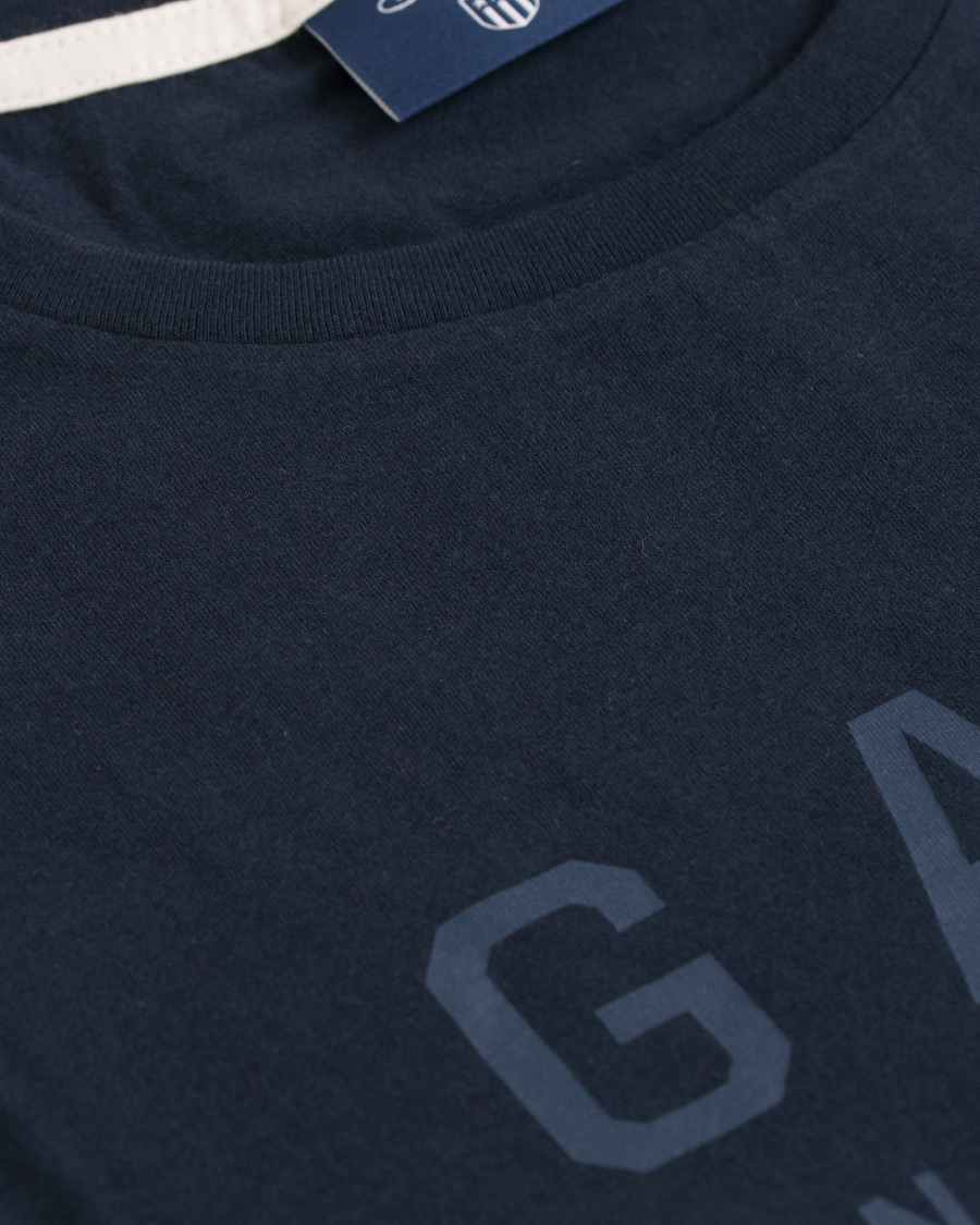 Herre | T-Shirts | GANT | New Haven Crew Neck Tee Evening Blue