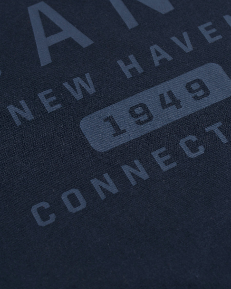 Herre | T-Shirts | GANT | New Haven Crew Neck Tee Evening Blue