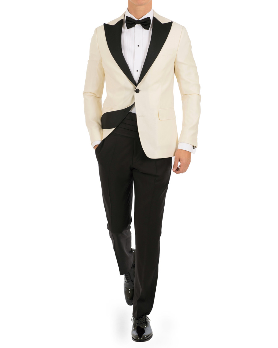 Herre | Blazere & jakker | Oscar Jacobson | Elder Peak Lapel Tuxedo Blazer White
