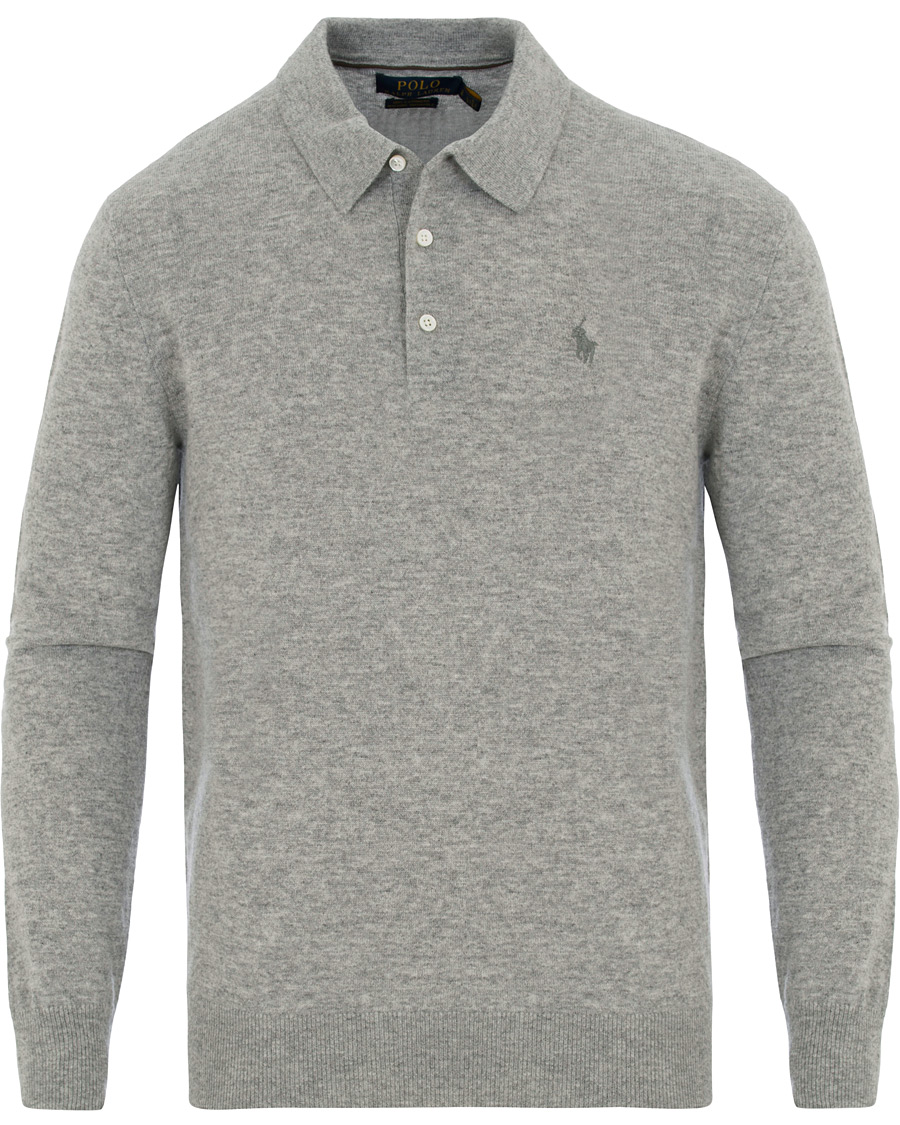 Herre | Trøjer | Polo Ralph Lauren | Cashmere Button Pullover Grey Heather