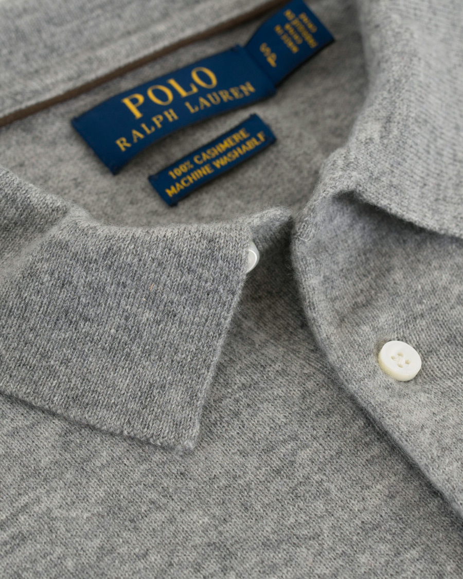 Herre | Trøjer | Polo Ralph Lauren | Cashmere Button Pullover Grey Heather