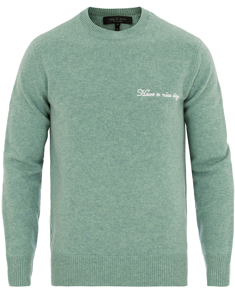 Herre | Trøjer | rag & bone | Victor Lambswool Crew Sea Foam Green